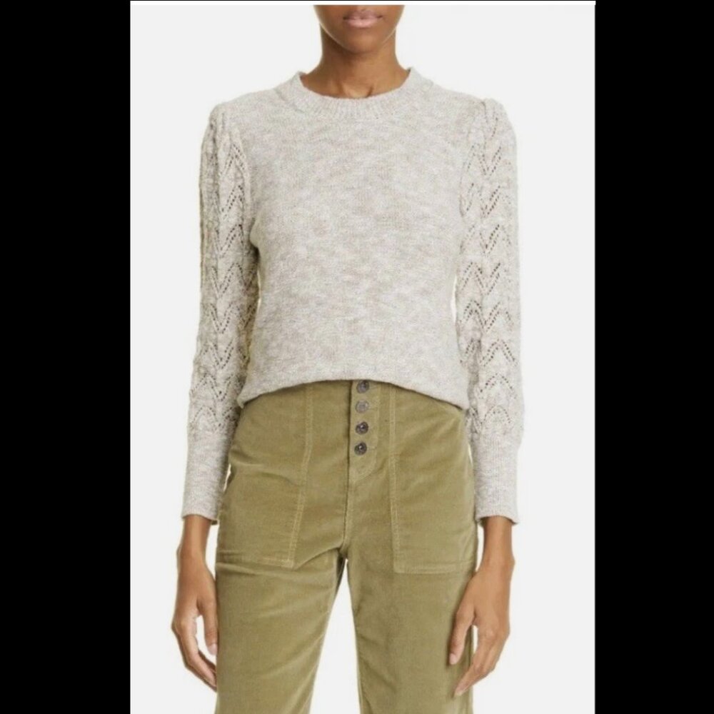 Excellent Condition- Veronica Beard Metto Pointelle Stitch Cotton Sweater
